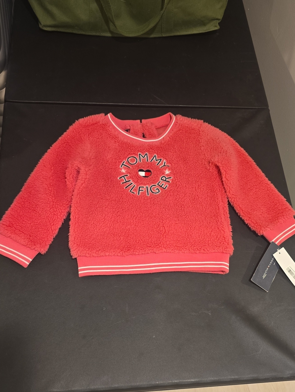 Tommy Hilfiger Coral Sherpa Pullover with Logo Size 24 Months